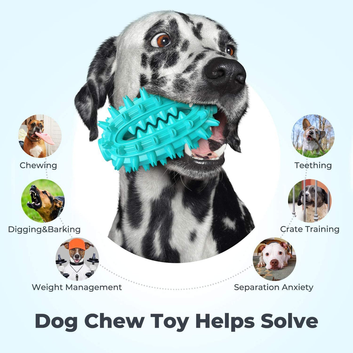 Dog Chew Toy with Treat Channel for Dental Enrichment