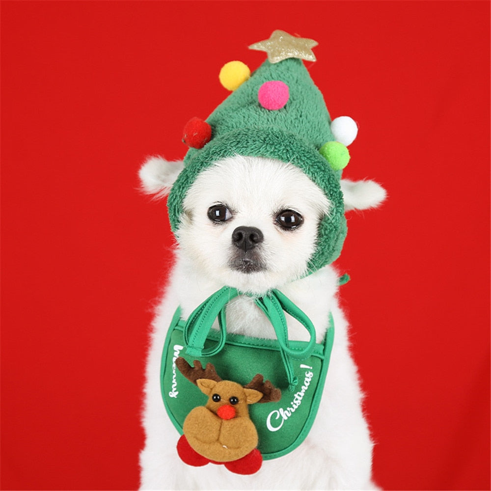 Dog Christmas Bandana Set for Festive Holiday Photos