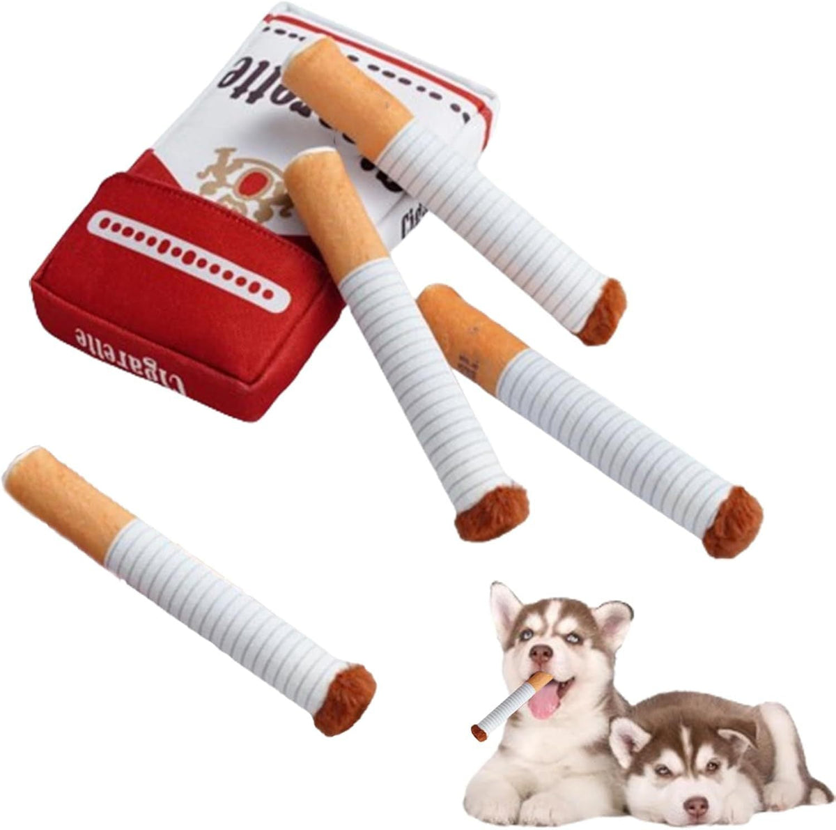 Dog Cigarette Plush Toy for Playful Indoor Chewing