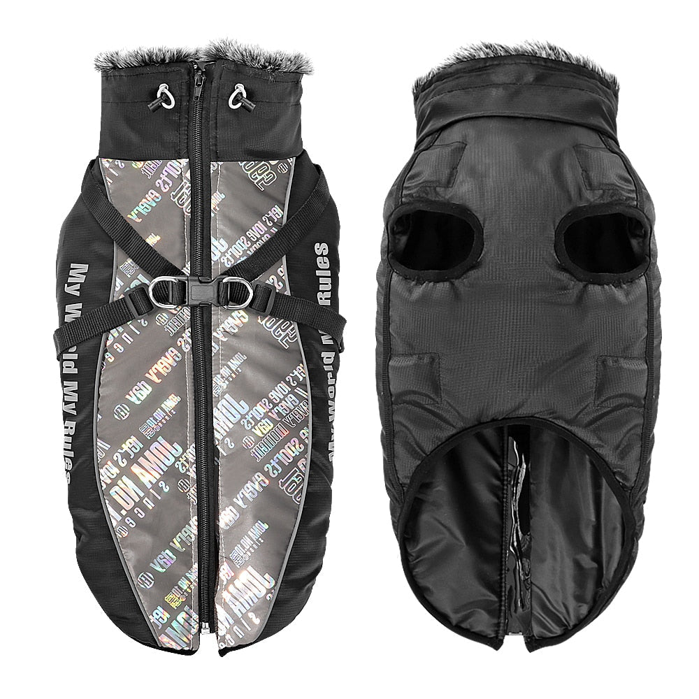 Waterproof Dog Jacket for Large Dogs | Reflective Vest