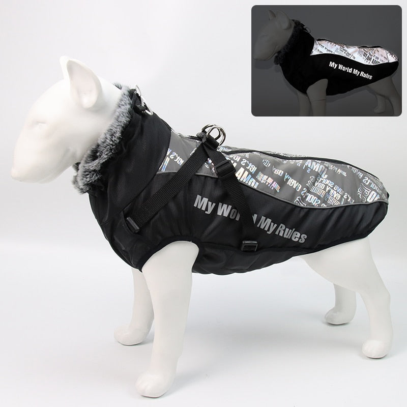 Waterproof Dog Jacket for Large Dogs | Reflective Vest