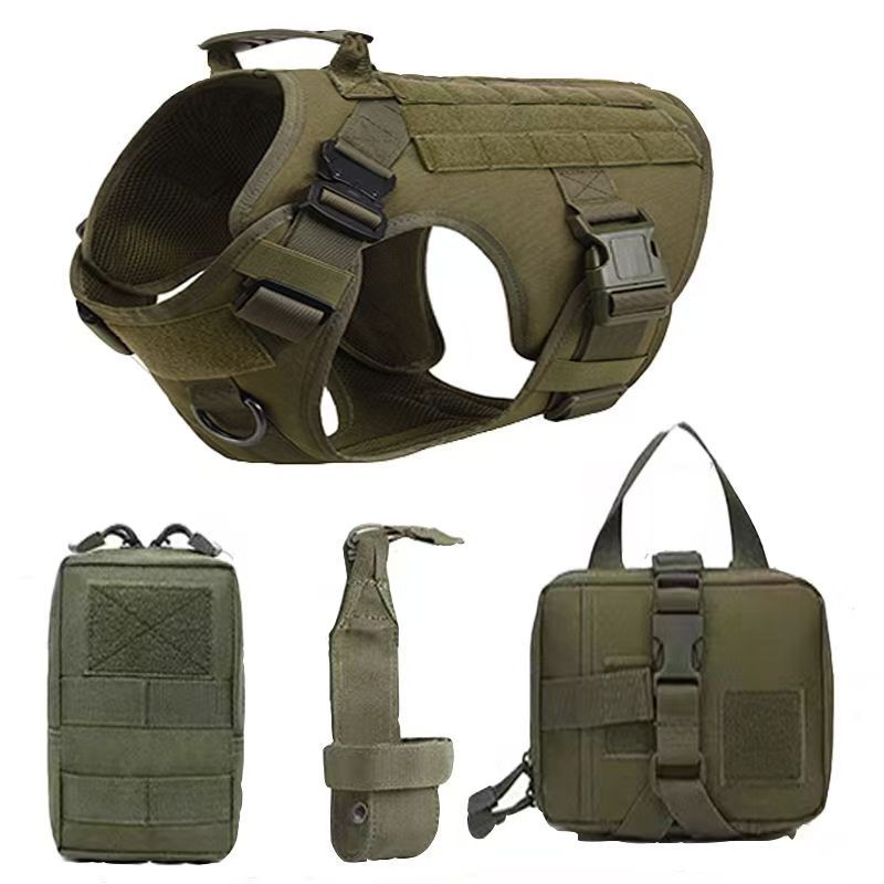 Tactical Dog Vest Set for Secure Hiking and Walking
