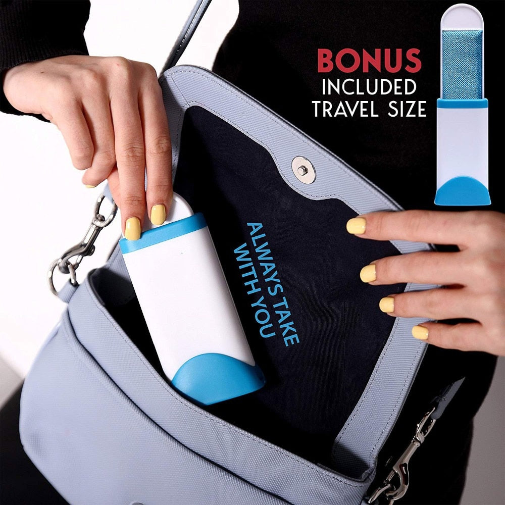 Reusable Pet Hair Remover Brush Self-Cleaning Base