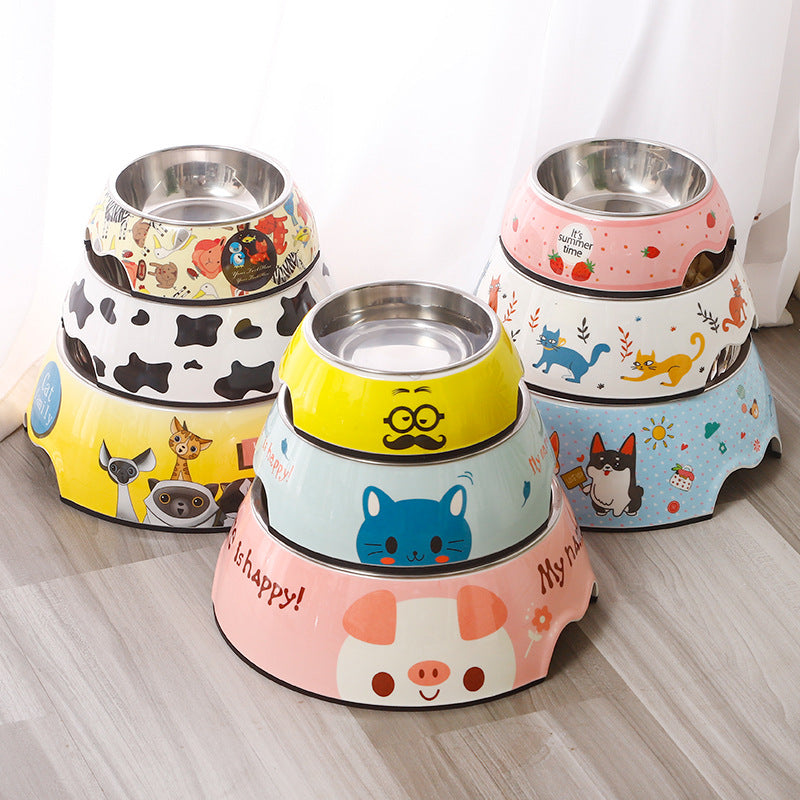 Stainless Steel Dog Bowl With A Stable, Easy-Clean Base