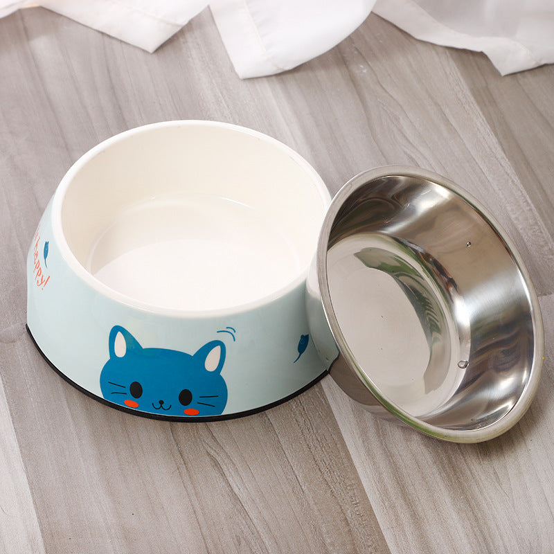 Stainless Steel Dog Bowl With A Stable, Easy-Clean Base