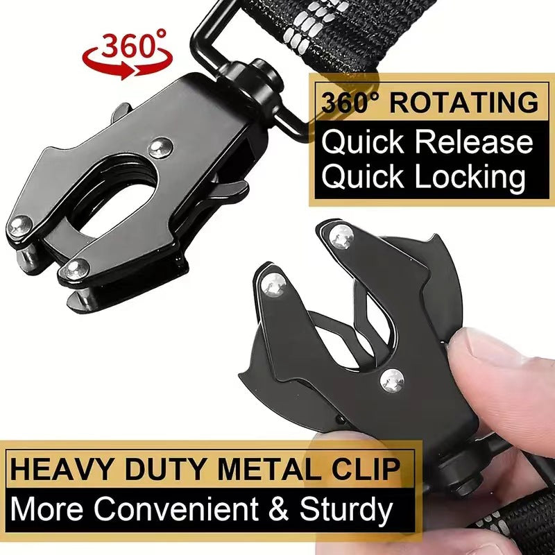 Dog Traction Rope Leash With Car Seat Belt Attachment