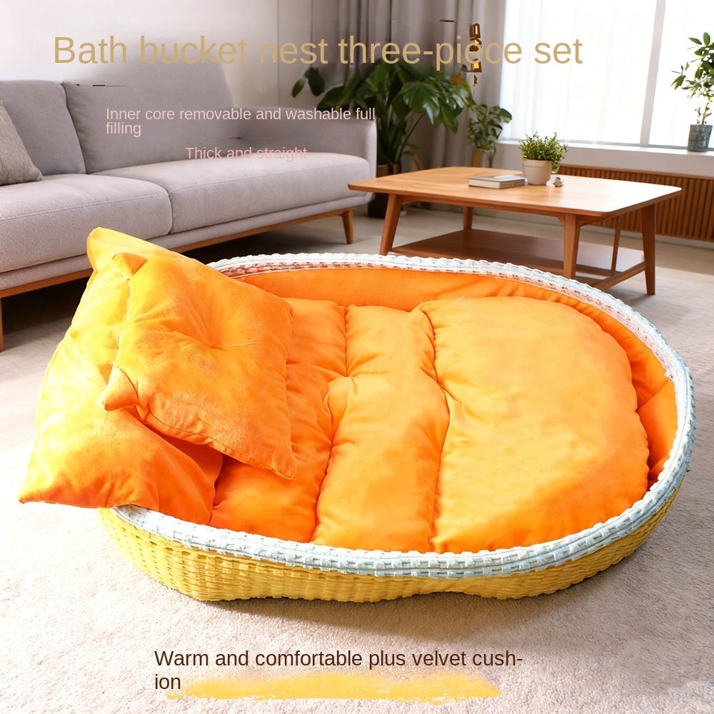 Enclosed Pet Bed for Warm, Cozy Everyday Sleeping