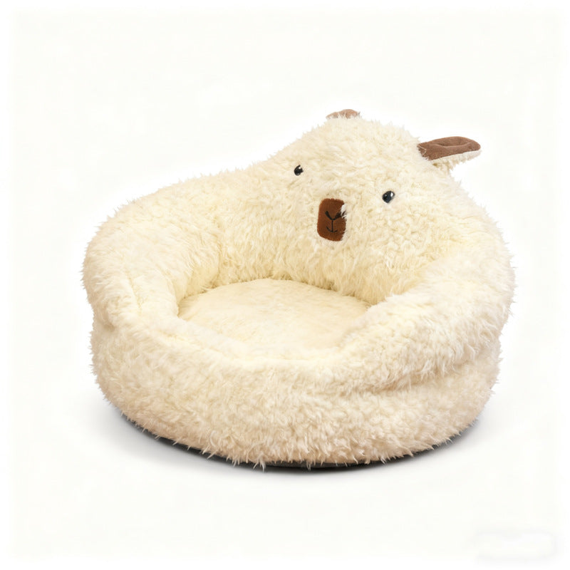 Semi-Enclosed Dog Bed for Warm, Secure Indoor Sleep