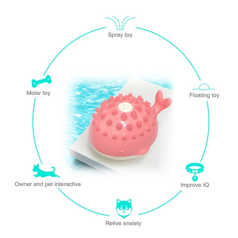 Floating Dog Water Toy With Spray, Chew & Pool Play