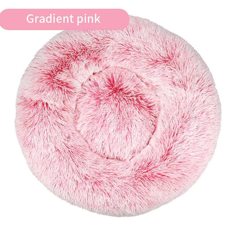 Plush Donut Pet Bed for Cozy, Cushioned Indoor Lounging
