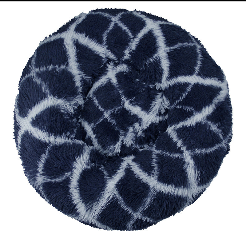 Round Plush Pet Bed for Cozy Curl-Up Sleeping Comfort