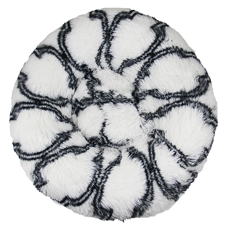 Round Plush Pet Bed for Cozy Curl-Up Sleeping Comfort