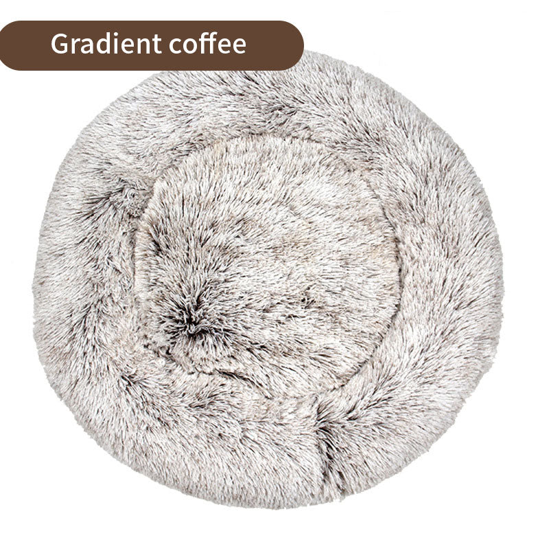 Round Plush Pet Bed for Cozy Curl-Up Sleeping Comfort