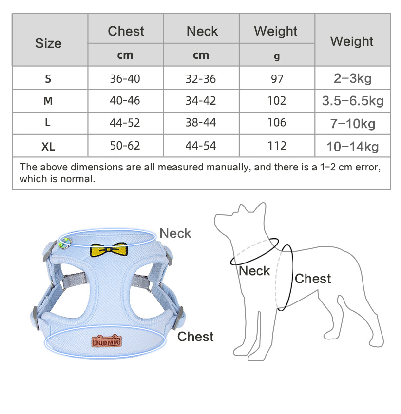 Small Dog Harness With Leash for Safer Night Walks