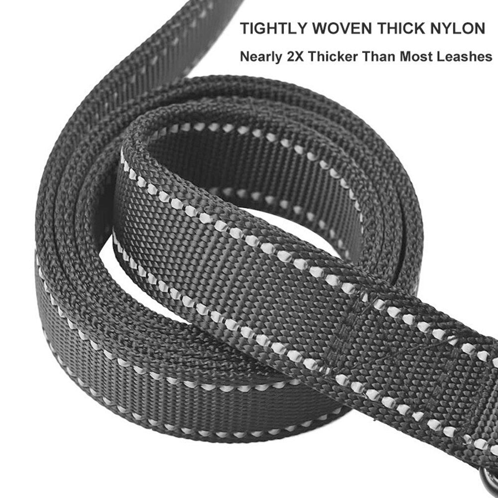 Reflective Dual-Handle Dog Leash for Safer Daily Walks