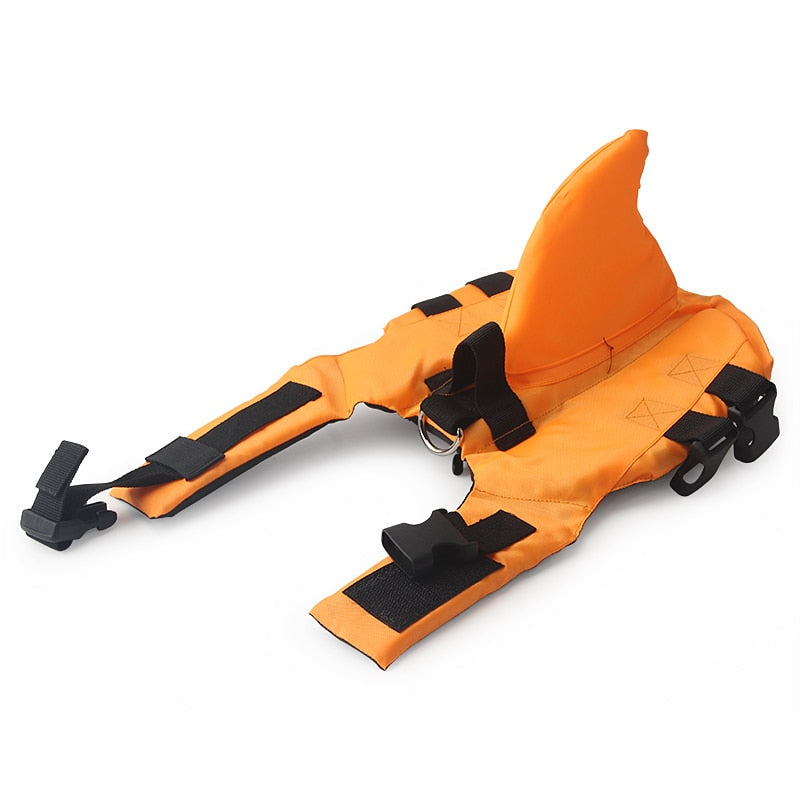 Dog Life Vest With Shark Fin For Visible Swim Safety