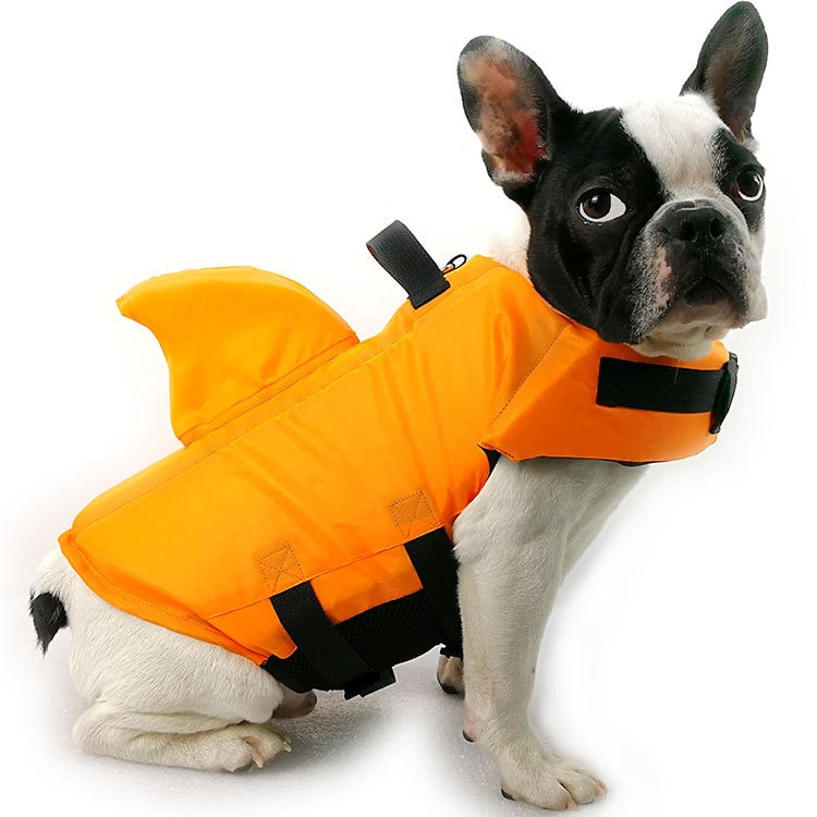 Dog Life Vest With Shark Fin For Visible Swim Safety