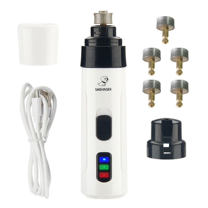 USB Dog Nail Grinder with 3 Ports, Low-Noise Grooming