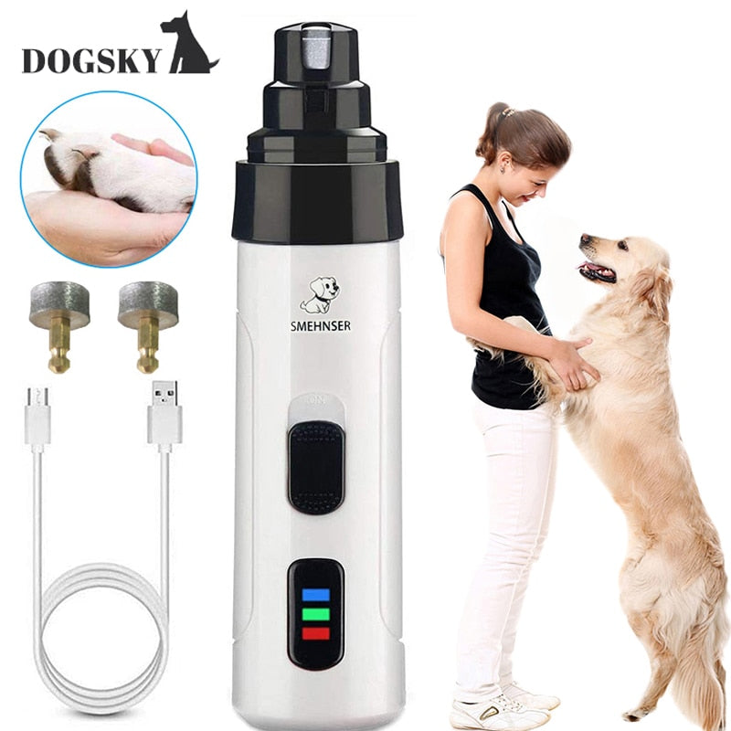 USB Dog Nail Grinder with 3 Ports, Low-Noise Grooming