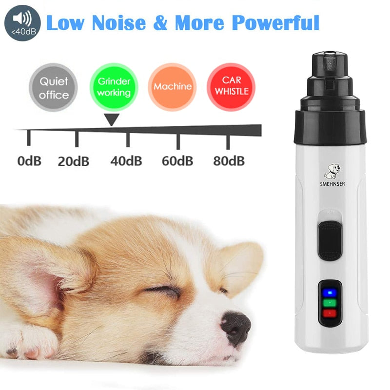 USB Dog Nail Grinder with 3 Ports, Low-Noise Grooming