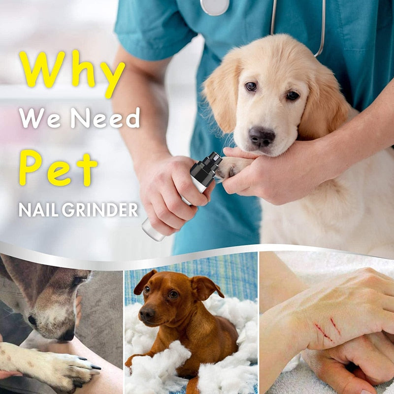 USB Dog Nail Grinder with 3 Ports, Low-Noise Grooming