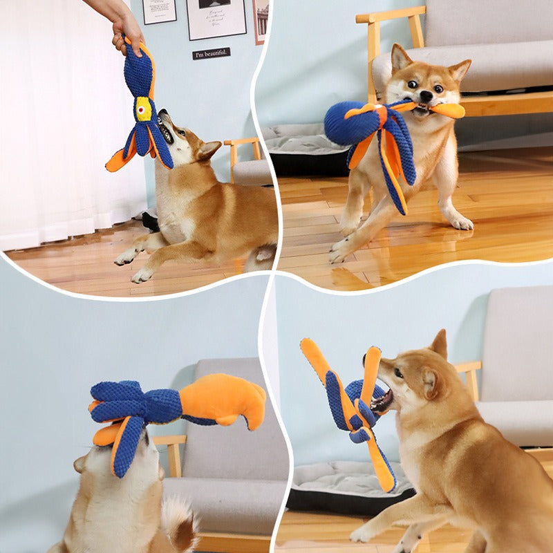 Interactive Plush Octopus Dog Toy for Tug and Fetch