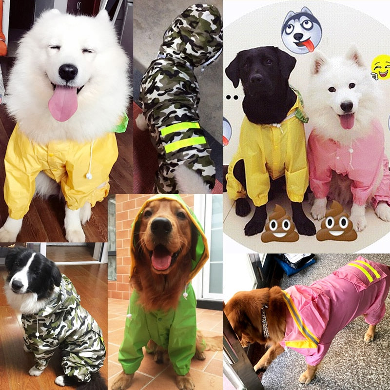 Dog Raincoat Jumpsuit for Full-Body Rain Protection