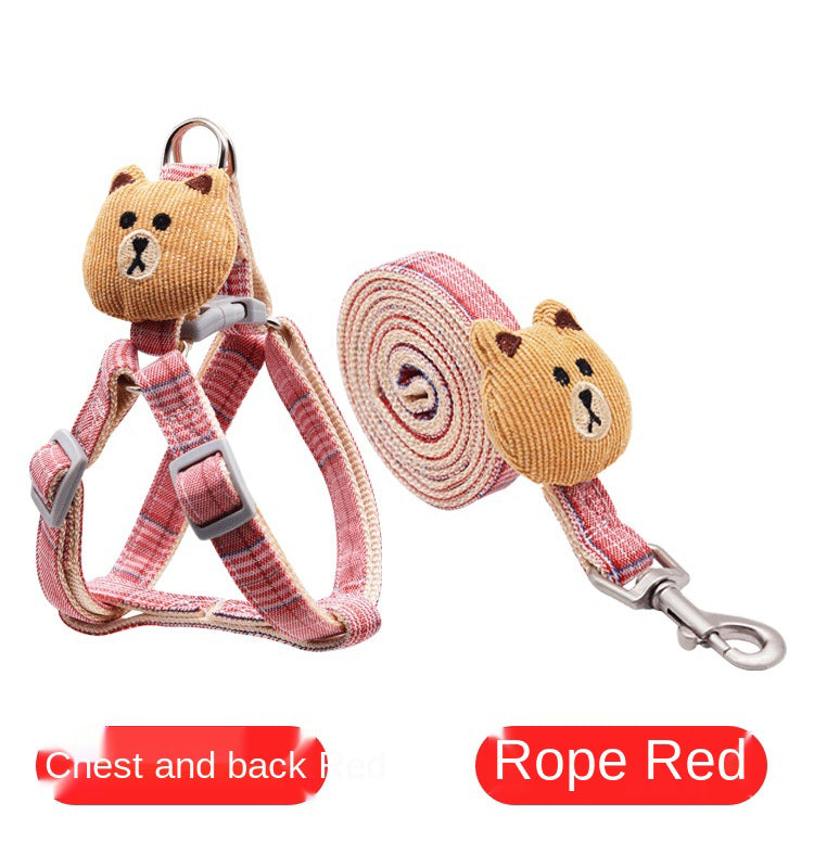 Bear Harness and Leash Set for Stylish Small-Pet Walks