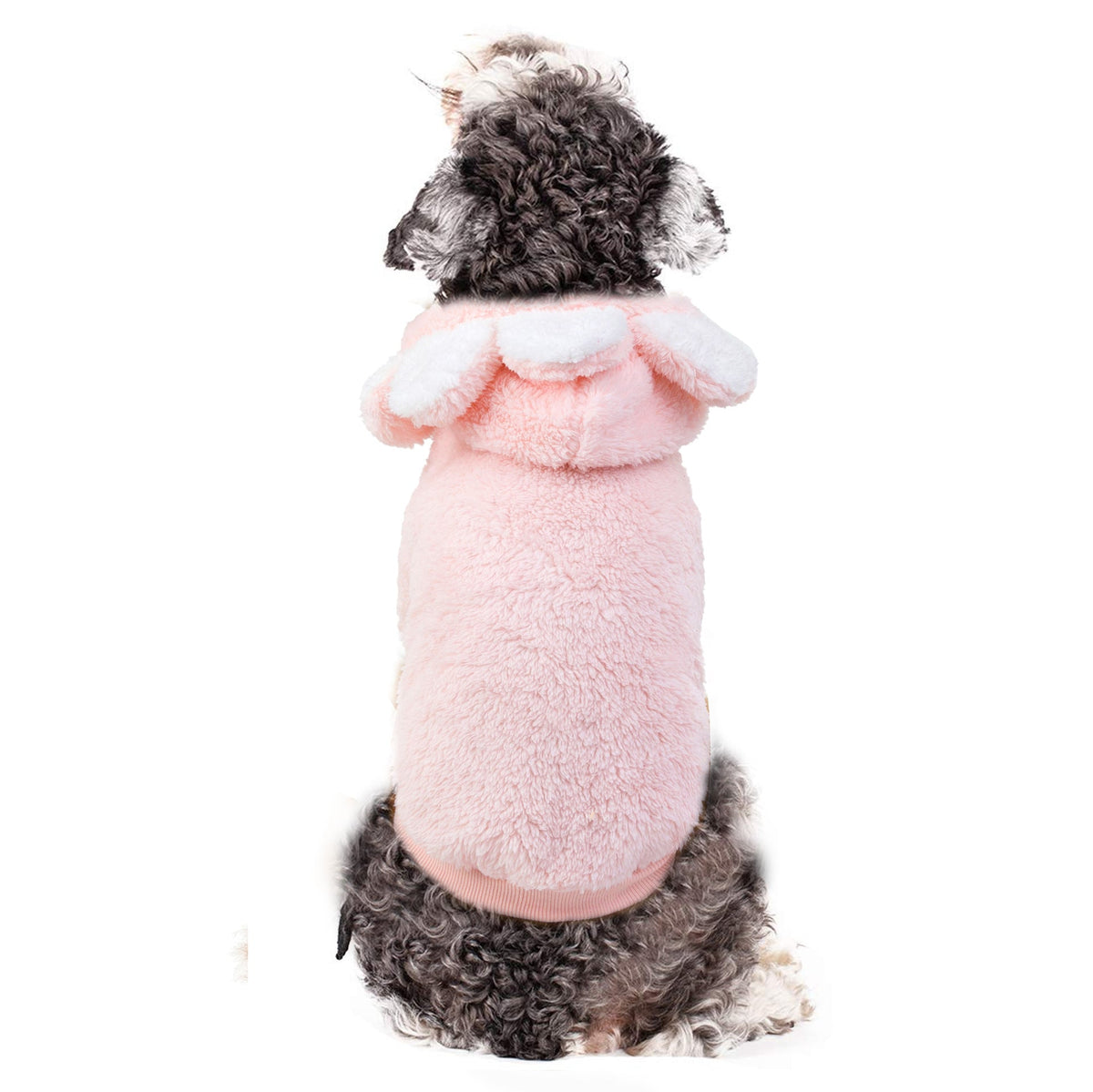 Dog Fleece Sweater With Cute Sunflower Hood for Walks