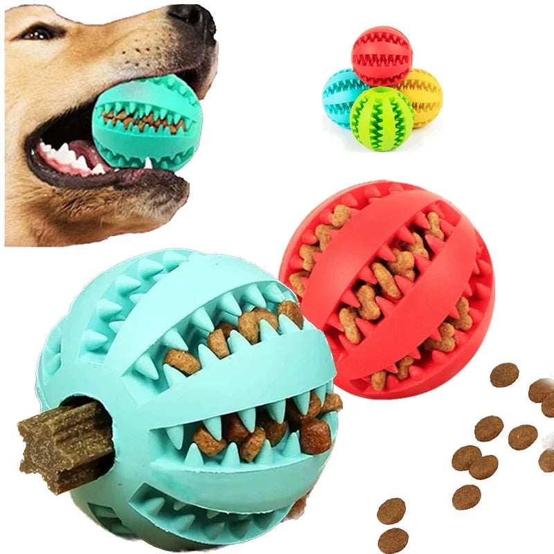 Interactive Dog Ball for Dental Cleaning & Treat Play