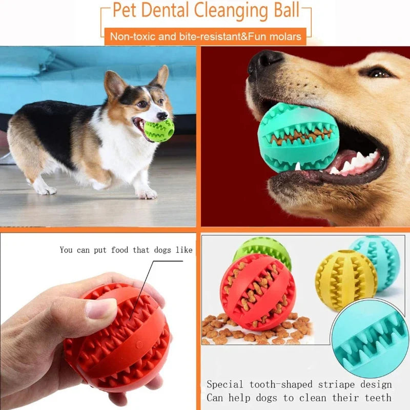 Interactive Dog Ball for Dental Cleaning & Treat Play