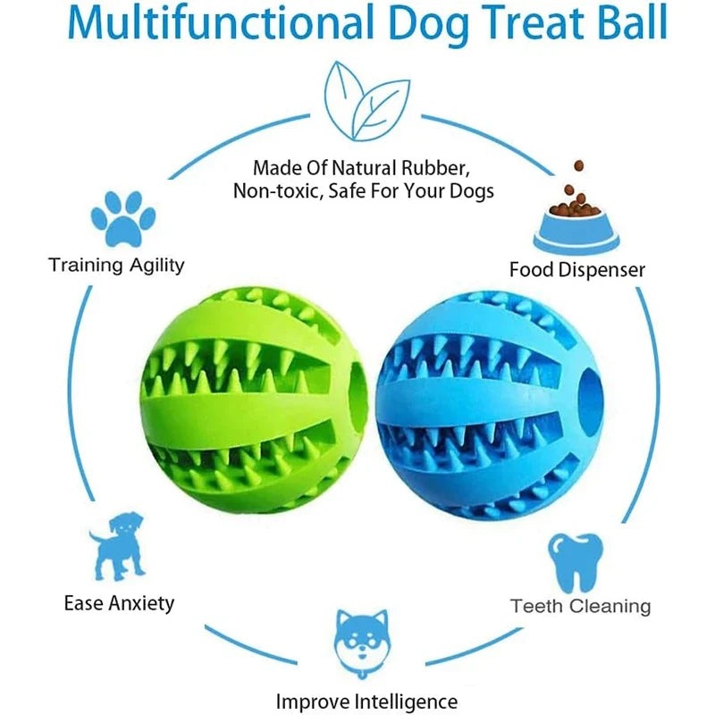 Interactive Dog Ball for Dental Cleaning & Treat Play