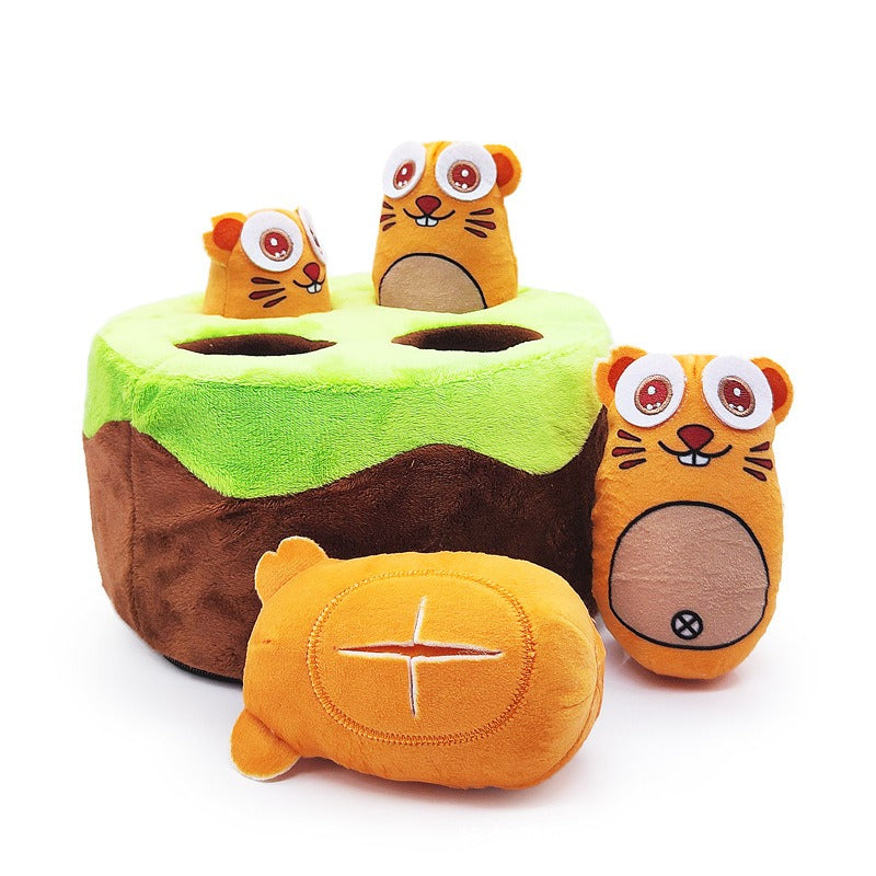 Interactive Dog Toy With Treat Hideaway & Squeakers