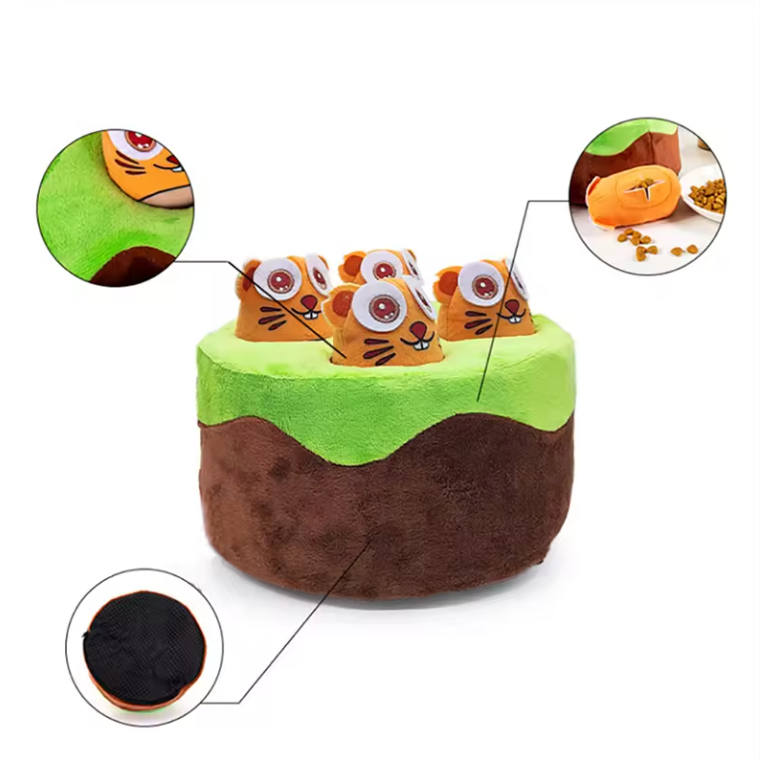 Interactive Dog Toy With Treat Hideaway & Squeakers