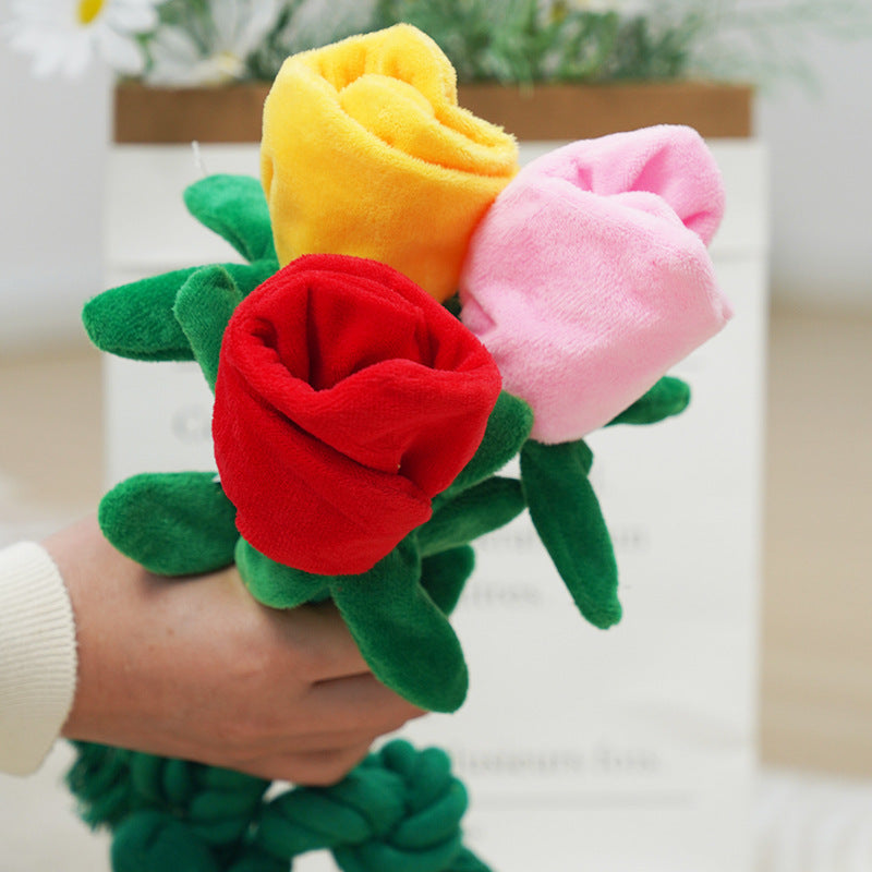Plush Flower Rope Dog Toy for Tugging & Chew Play