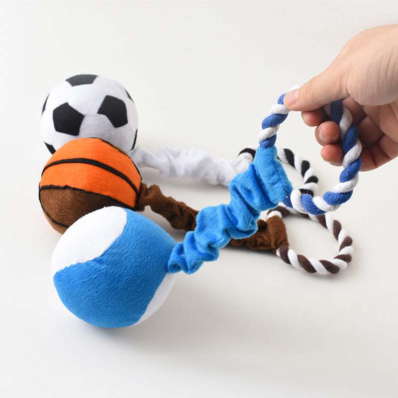 Soft Interactive Dog Toy Ball for Fetch and Tug Play