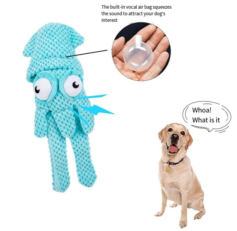 Squeaky Plush Dog Toy for Boredom Relief & Chew Play