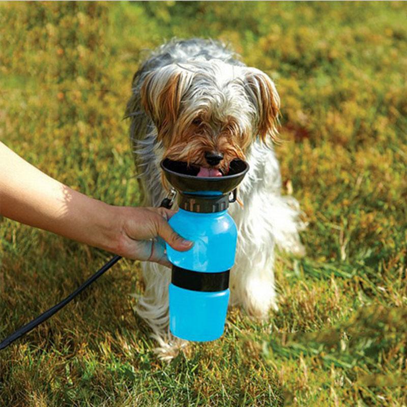 Portable Dog Water Bottle with Clip-On Drinking Bowl