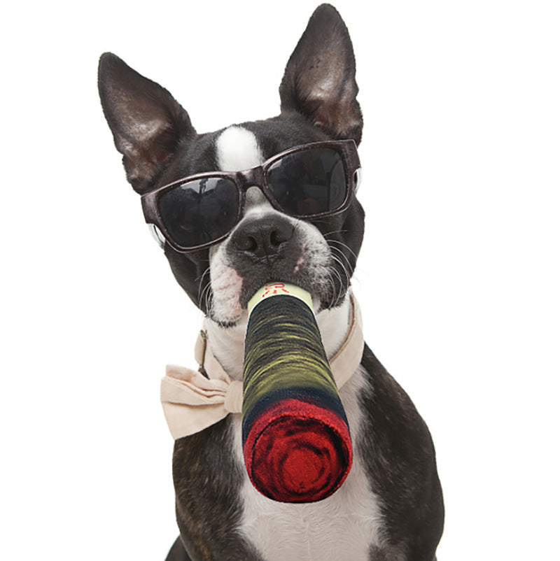 Cigar-Shaped Plush Dog Toy for Playful Indoor Fetch