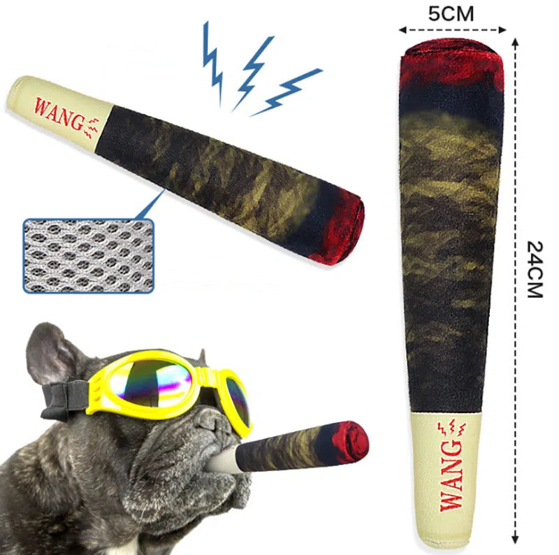 Cigar-Shaped Plush Dog Toy for Playful Indoor Fetch