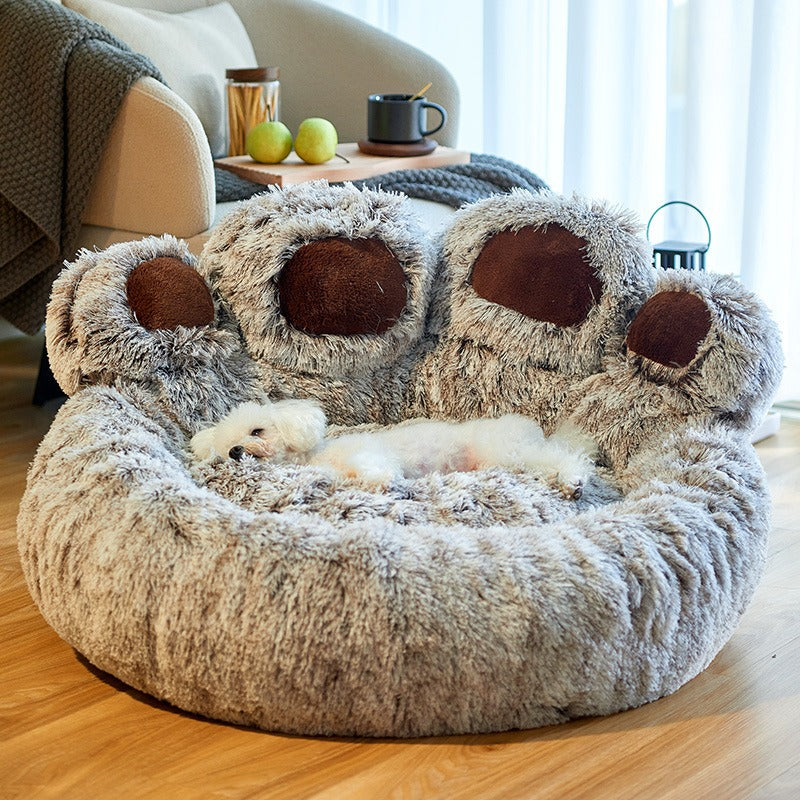 Small Dog Bed: Deep Plush Nest for Warm Winter Sleep