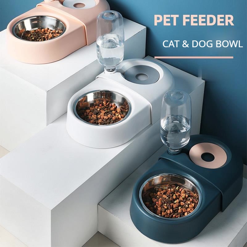 Pet Feeder Bowl & Stable Automatic Water Station