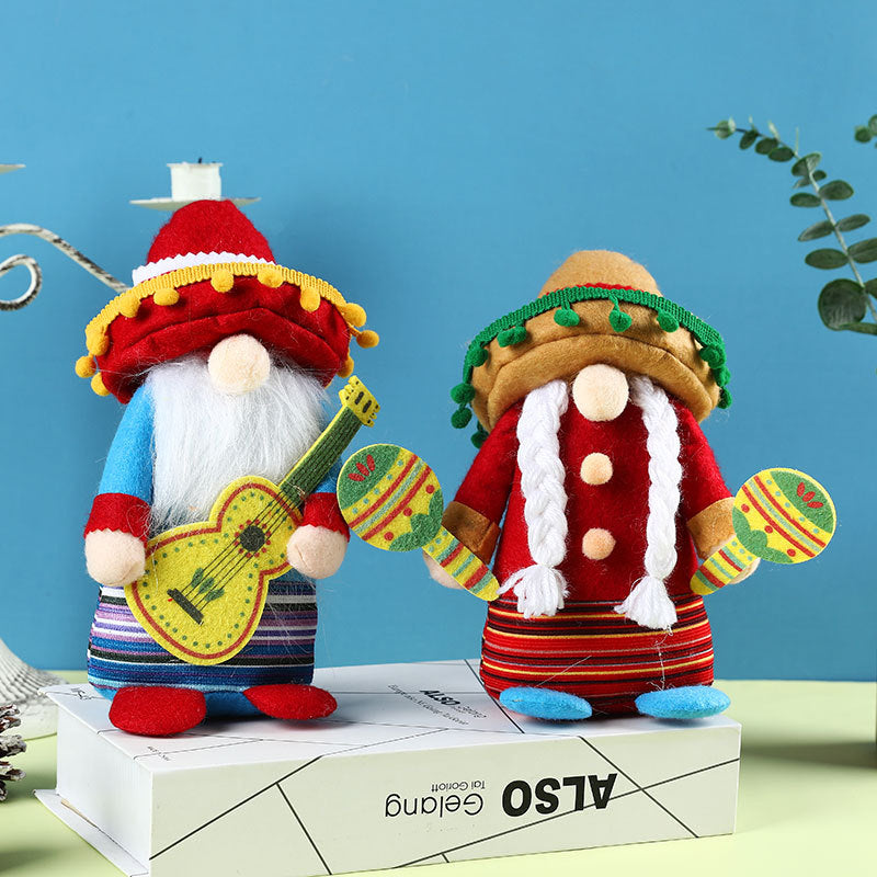 Mexican Gnome Doll Set | Colorful Carnival Table Decor