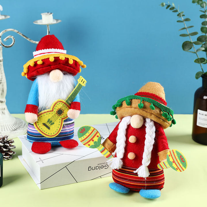Mexican Gnome Doll Set | Colorful Carnival Table Decor