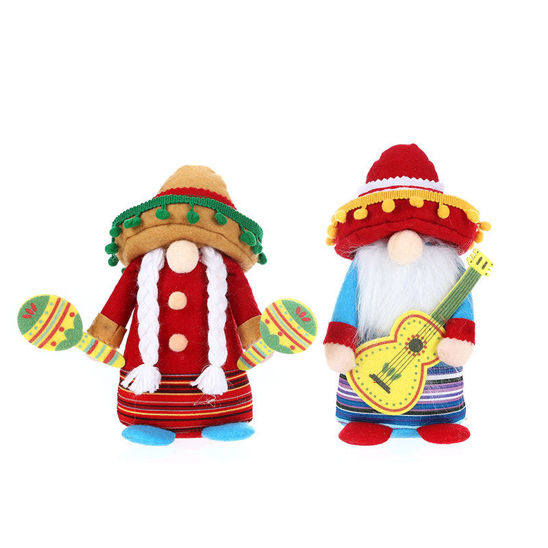 Mexican Gnome Doll Set | Colorful Carnival Table Decor