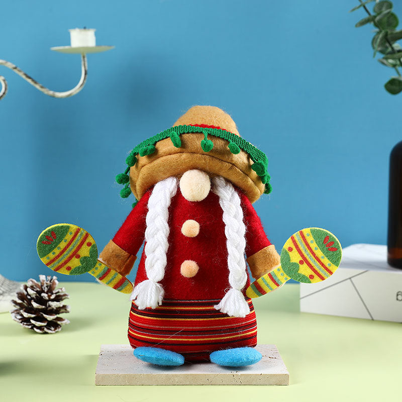 Mexican Gnome Doll Set | Colorful Carnival Table Decor