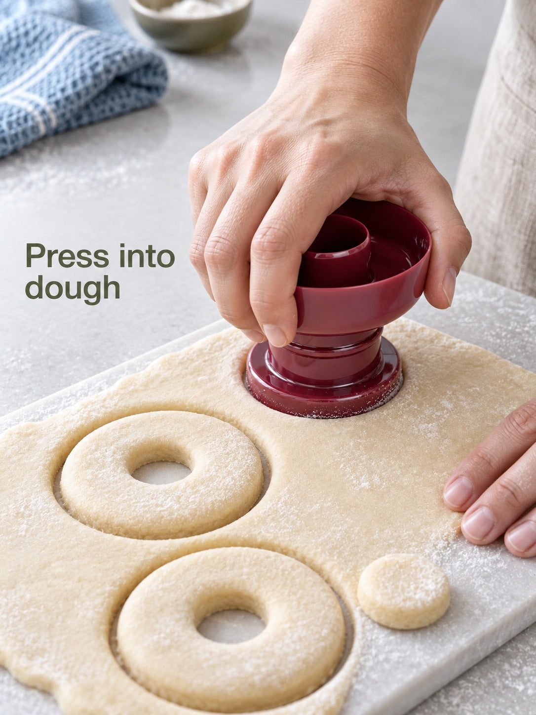 Donut and Cookie Cutter Set: Heart, Flower, Round Shapes