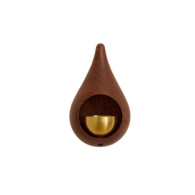 Decorative Doorbell With Brass Bell And Carved Wood