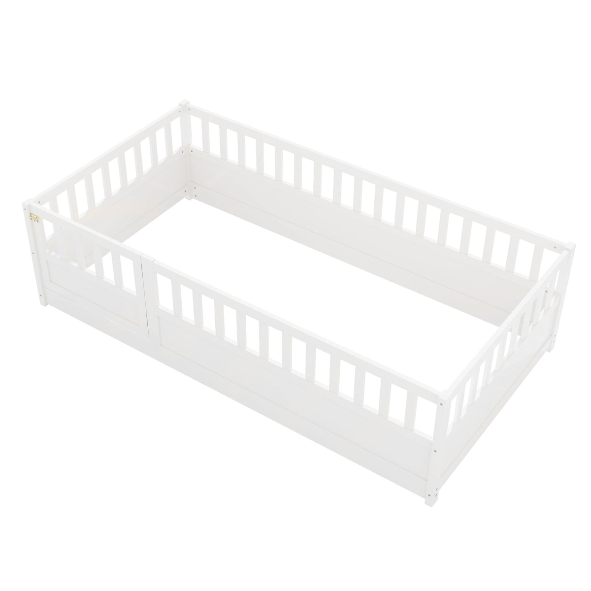 Montessori Double Floor Bed with Safety Rail for Kids