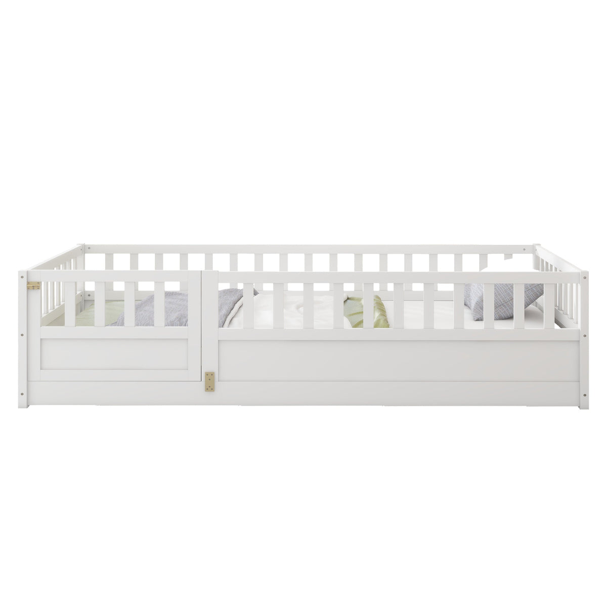 Montessori Double Floor Bed with Safety Rail for Kids